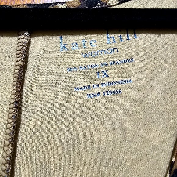 Kate Hill Woman Sleeveless Animal Print Dress 1X - Picture 3 of 8